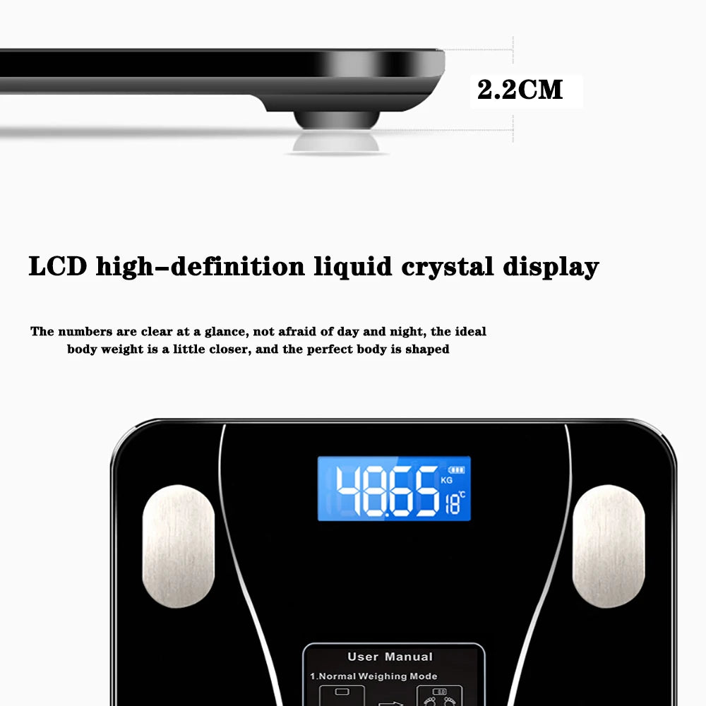 Body Fat Scale Smart Wireless Digital Bathroom Scale Bluetooth App