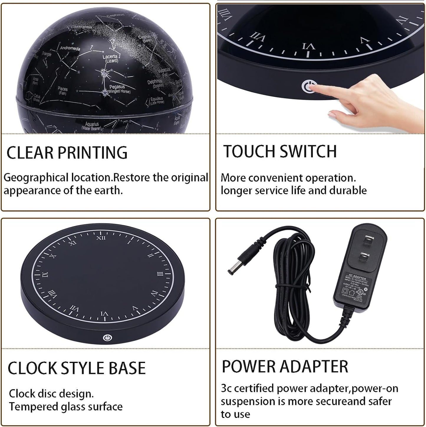 Experience the Magic of the Levitating Globe: A Stunning Magnetic Floating Night Light with LED Constellation Display - Perfect for Home, Office, or as a Unique Gift!