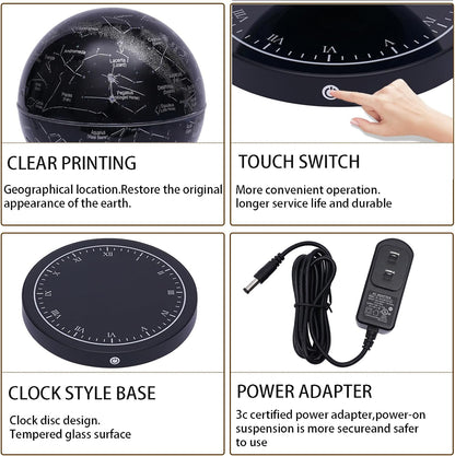 Experience the Magic of the Levitating Globe: A Stunning Magnetic Floating Night Light with LED Constellation Display - Perfect for Home, Office, or as a Unique Gift!