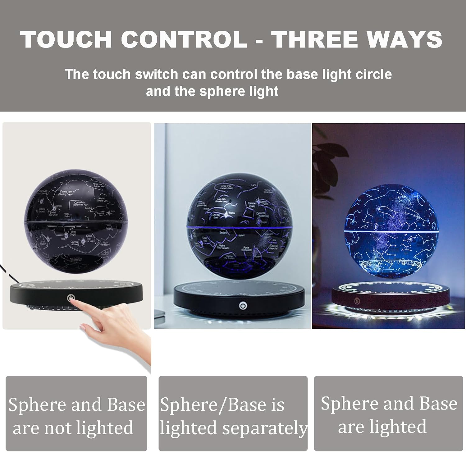 Experience the Magic of the Levitating Globe: A Stunning Magnetic Floating Night Light with LED Constellation Display - Perfect for Home, Office, or as a Unique Gift!