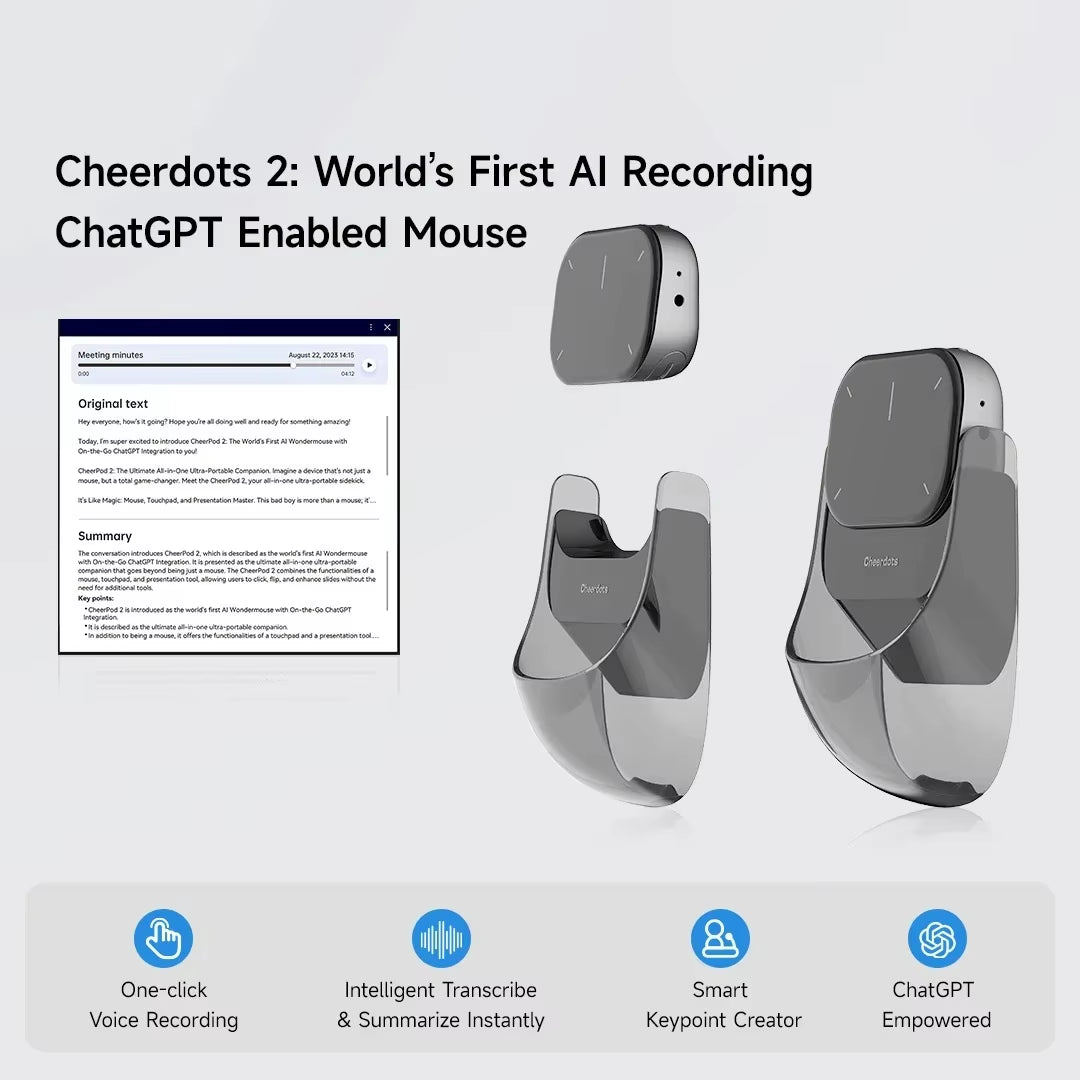 AI Smart Bluetooth Mouse Laser Pointer Voice Recording Business Mouse