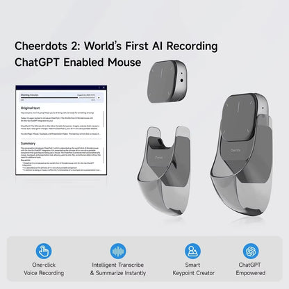 AI Smart Bluetooth Mouse Laser Pointer Voice Recording Business Mouse