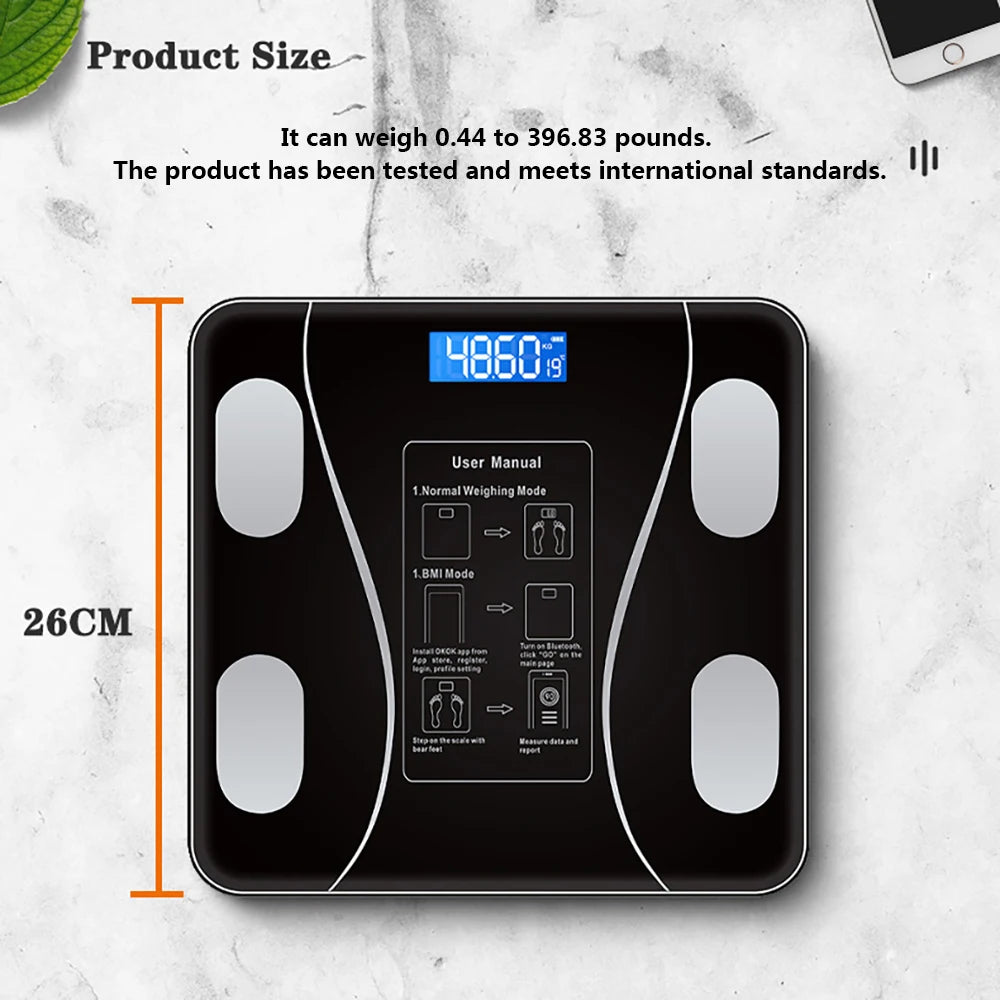 Body Fat Scale Smart Wireless Digital Bathroom Scale Bluetooth App